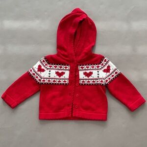 Carter's Red Hoodie with Heart Pattern